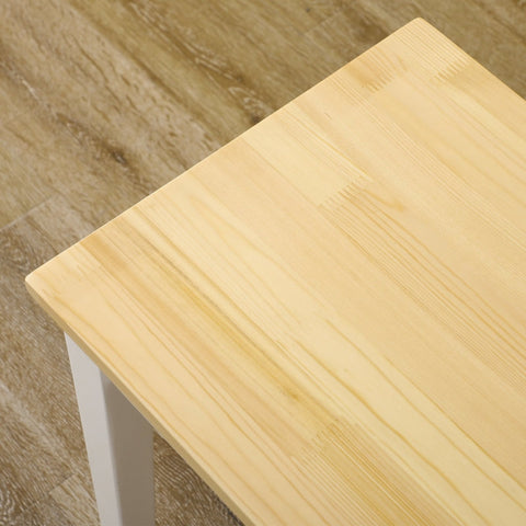 Rootz Wooden 2-Seater Bench - Solid Wood - Lacquered Bench - Natural + White - Sturdy Pine Wood - Minimalist Design - Easy to Care For - 36D x 102W x 45H cm