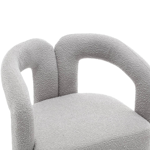 Rootz Swivel Office Chair - Bouclé Fabric Armchair - 360° Rotating Lounge Chair - Functional Comfort - 67cm x 55cm x 74cm