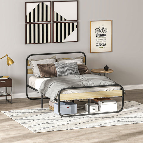 Rootz Double Bed Frame - Industrial Style - Modern Bed Frame - Stable Sleep - 142cm x 196cm x 100cm