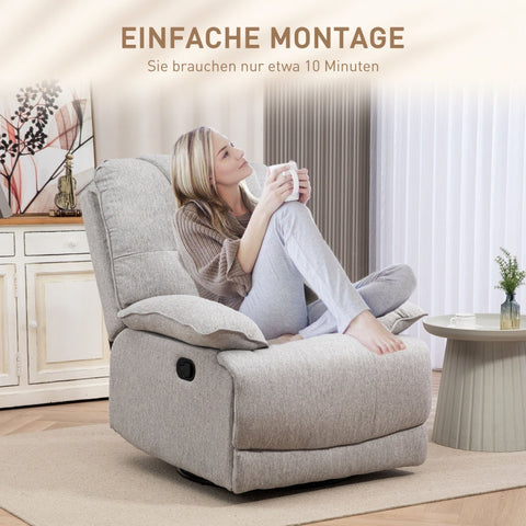 Rootz Recliner Chair - Lounge Chair - TV Chair - Pocket Spring Padding - 89cm x 101cm x 105cm