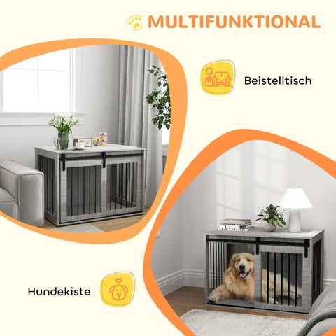 Rootz Dog Crate - Pet Cage - Pet House - Airy Ventilation - Stable Construction - 98cm x 58cm x 61cm