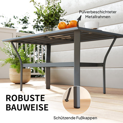Rootz Side Table - Patio Coffee Table - Outdoor Garden Table - Weatherproof & Durable - 91.5 x 55 x 45 cm - Grey