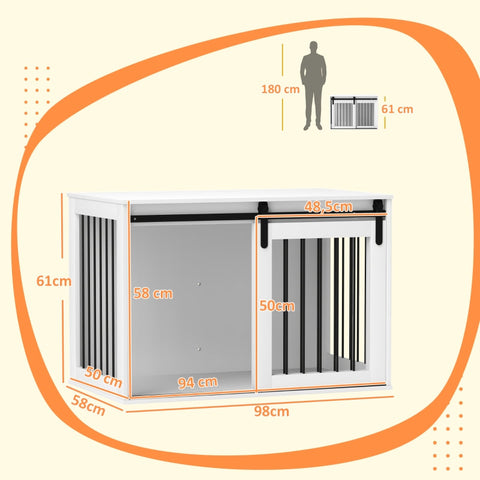 Rootz Dog Crate - Dog House - Pet Cage - Chipboard and Steel - Ventilation - 98cm x 58cm x 61cm