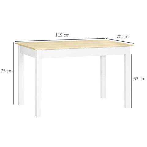 Rootz Modern Dining Table Set - Dining Table - Elegant Table - Wood Laminate - Seats 4-6 - 119L x 70W x 75H cm