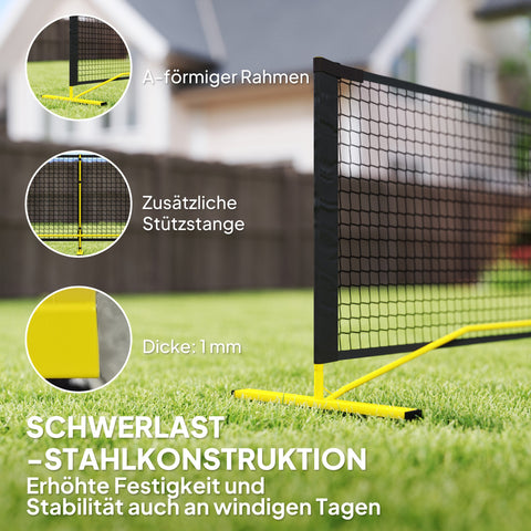 Rootz Pickleball Net Set - Portable - Metal Frame - Stable Network - 670cm x 60cm x 92cm - Includes Carry Bag
