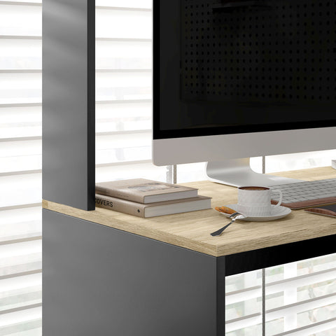 Rootz Multi Shelf Desk - Computer Desk - Office Desk - Space-Saving - 114L x 45W x 138H cm