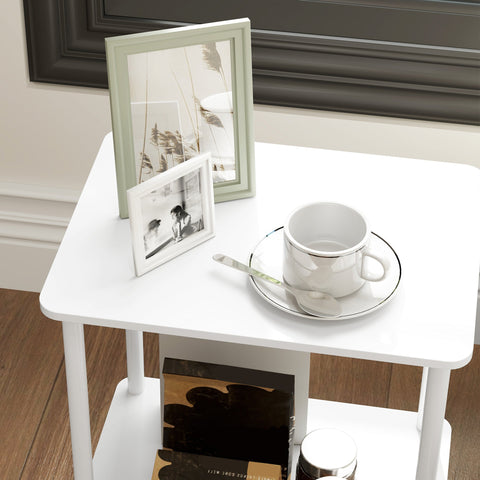 Rootz 2 Tier Side Table - Accent Table - Coffee Table - Extra Storage - 40cm x 30cm x 52.2cm