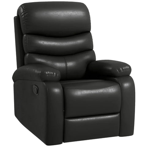 Rootz Relaxation Chair - Reclining Chair - Reclining Function - Including Footrest - Black - 80 cm x 90 cm x 105 cm