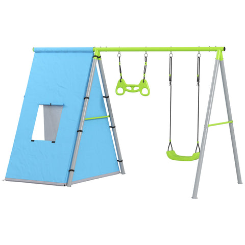 Rootz 3-in-1 Rocket Play Tent - Kids Swing - Child Gymnasium - Secure Design - 283cm x 180cm x 182cm