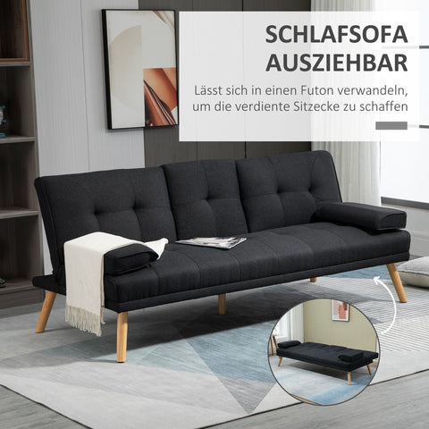 Rootz Sofa Bed - Guest Bed - Adjustable Backrest - Max Comfort - Folding Table - 181x77x78 cm - Grey