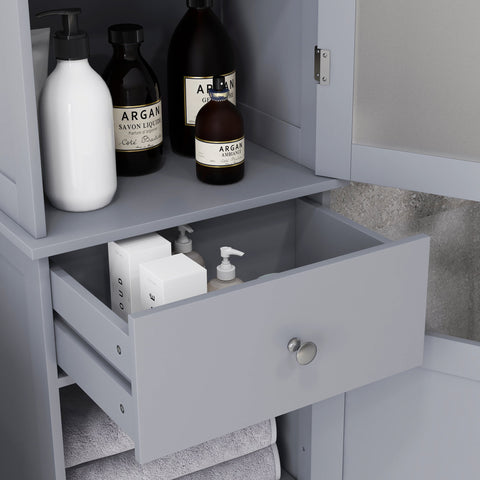 Rootz Bathroom Cabinet Furniture - Storage Solution - Space-Saving  Grey - 40cm x 27cm x 171.5cm - Waterproof & Scratch-Resistant