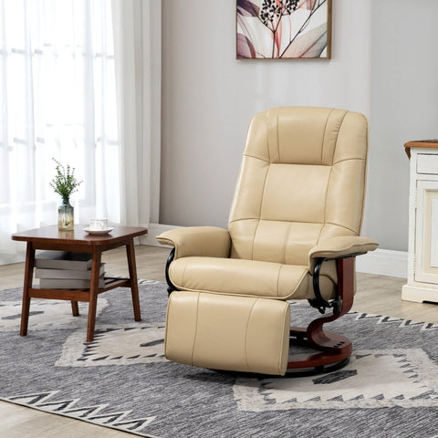 Rootz Recliner Chair - Swivel Lounge Chair - Faux Leather - 360° Rotation - 78cm x 87cm x 100cm