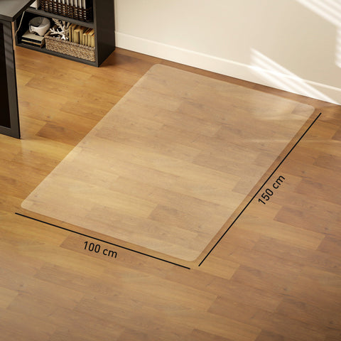Rootz Non-Slip Floor Protection Mat - Chair Floor Protector - Transparent Office Mat - Noise Reduction - 100cm x 150cm x 1.5mm