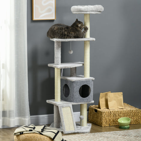 Rootz Cat Tree - Climbing Tree - Cat Activity Center - Claw Sharpening - 4 Platforms 146cm - Enhance Your Home with Style and Function!