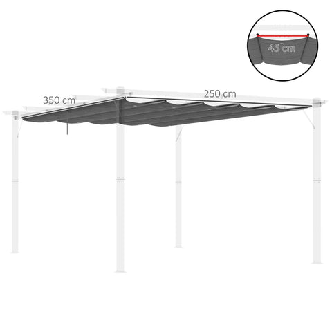 Rootz Replacement Tarpaulin - Gazebos With Water Drainage Holes - Pavilions - Party Tents - Dark Gray - 2.50 x 2.55 m