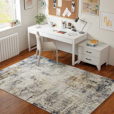 Rootz Living Room Carpet - Modern Artistic Pattern - Washable Rug - Cozy Polyester - 230cm x 160cm x 0.5cm - Grey