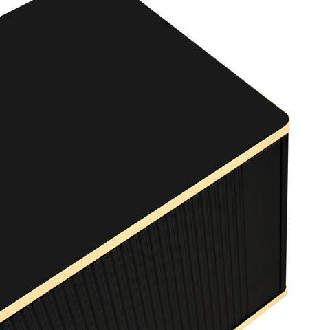 Rootz Elegant TV Cabinet - Black Media Console - Modern TV Stand - Ample Storage - 175L x 40W x 45H cm