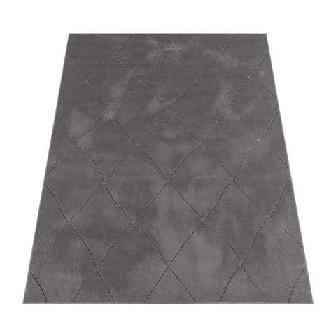 Short Pile Rug – Modern Diamond Pattern – Soft, Durable & Easy Care – 3D Texture