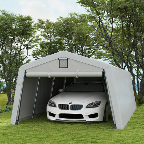 Rootz Tente Garage Carport - Storage Tent - Vehicle Shelter - UV-Resistant - 6.18m x 2.65/3.30m x 2.40m