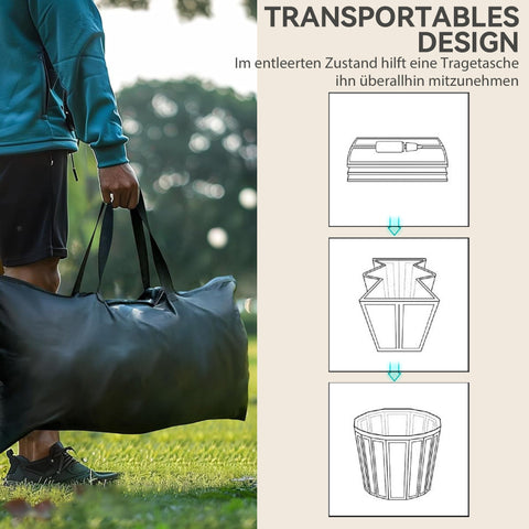 Rootz Ice Bathtub - Inflatable Ice Cream Tray - Muscle Recovery Tub - Optimal Cold Therapy - Ø85 x 75cm, 300L - Includes Carrying Bag & Air Pump