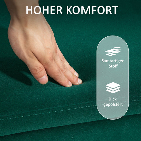 Rootz Upholstered Storage Bench - Bed Bench - Footrest - Hidden Storage - 100 x 40 x 42 cm - Green Velvet Finish