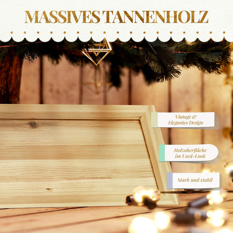 Rootz Christmas Tree Skirt - Tree Collar - Rustic Cover - Hides Tree Stand - 65cm x 65cm x 27cm