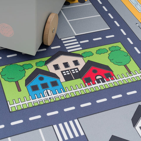 Children’s Play Rug – Creative City Street Map – Durable & Soft – Easy Clean