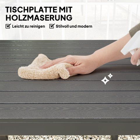 Rootz Garden Table - Buffet Table - Camping Table - Weatherproof - Aluminum - Black - 73cm x 73cm x 72cm