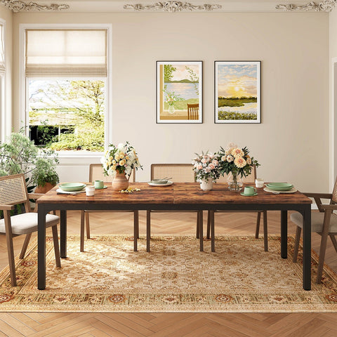 Rootz Dining Table - Rectangular Table - Versatile Dining Desk - Ample Legroom - 200 cm Width x 70 cm Depth x 75 cm Height