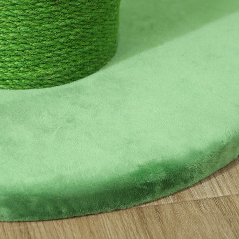 Rootz Cat Scratching Post - Kitty Scratcher - Feline Tree - Sisal Rope - Interactive Toy - 39.5cm x 63cm - Green - Chipboard & Polyester