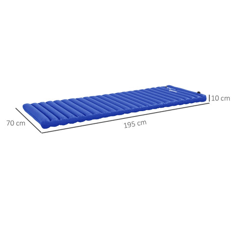 Rootz Camping Air Mattress - Sleeping Pad - Inflatable Mattress - Waterproof Polyester - 195cm x 70cm x 10cm