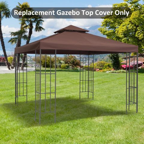 Rootz Gazebo - Replacement Roof with Wind Canopy - Water Dissipation - Strong and Durable - Coffee - 3 x 3m