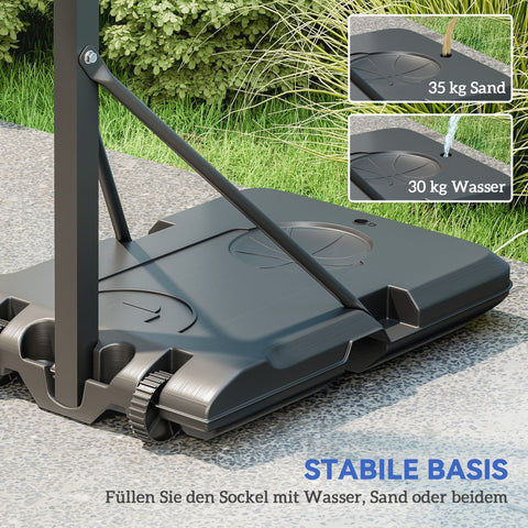 Rootz Basketball Basket - Adjustable Height - Portable Hoop - Steel & Plastic - 146-236 cm - Black