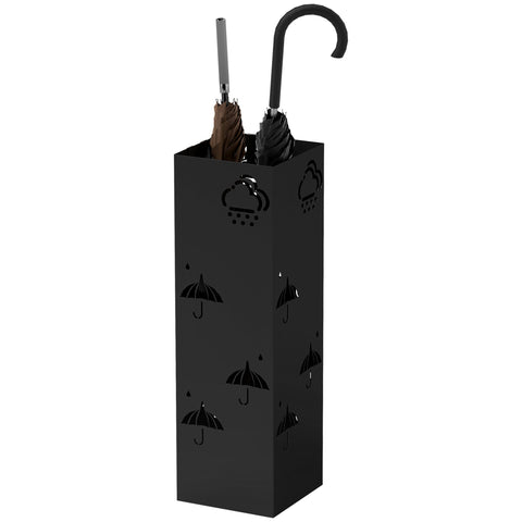 Rootz Metal Umbrella Stand - Rain Catcher - Entryway Organizer - Keeps Floors Dry - 15.5cm x 15.5cm x 49cm