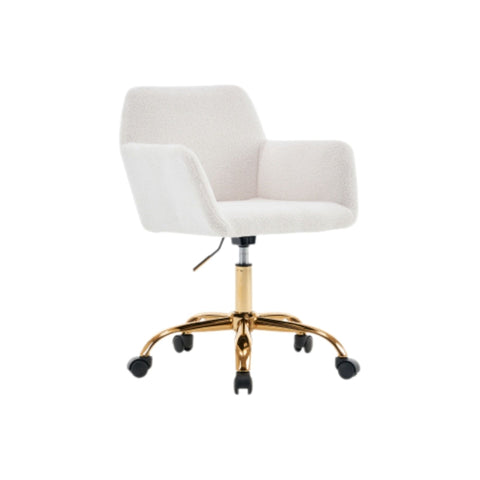 Rootz Swivel Leisure Chair - Enhanced Comfort Chair - Faux Fur Seat - Durable & Adjustable - 55.8cm x 55.1cm x 83.8cm