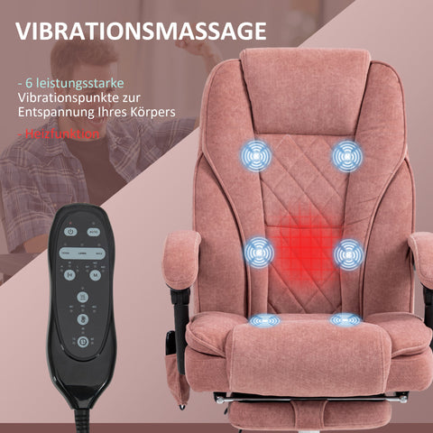 Rootz Massage Office Chair - Ergonomic Desk Chair - Pink Rolling Chair - Massage & Comfort - 67cm x 72cm x 111-119cm