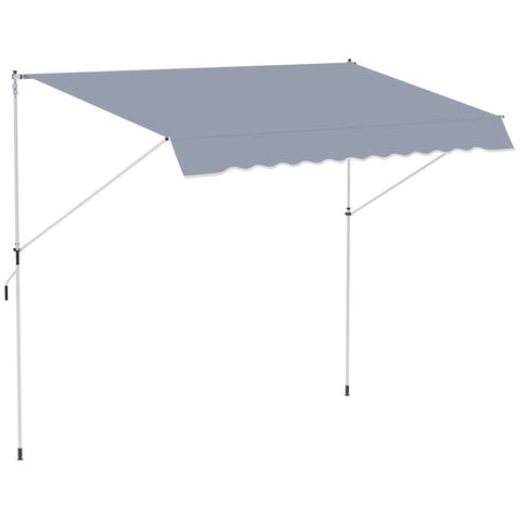 Rootz Manual Extendable Awning - Retractable Awning - Balcony Shade - Anti-UV Protection - 400L x 120W x 170-280H cm
