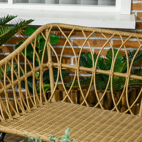 Rootz 4-Part Garden Furniture Set - Rattan Sofa Set - Patio Seating - Comfort Cushions - Sofa 127x72x72cm, Armchair 72x72x72cm, Table Ø80x45cm