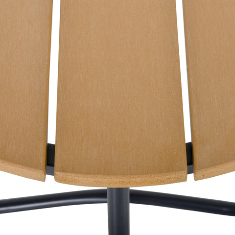 Rootz Garden Table - Elegant Round Table - Outdoor Dining Table - Durable Steel Frame - Adjustable Foot Pads - Slatted Design - Ø49 x 48H cm