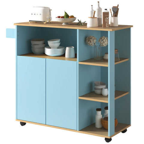 Rootz Minimalist Modern Kitchen Cart - Kitchen Island - Rolling Trolley - Movable Storage - 105L x 38W x 89.5H cm