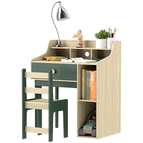 Rootz Children's Desk and Chair Set - Kids Furniture - Study Desk - Storage & Stability - 80.4cm x 50cm x 96cm