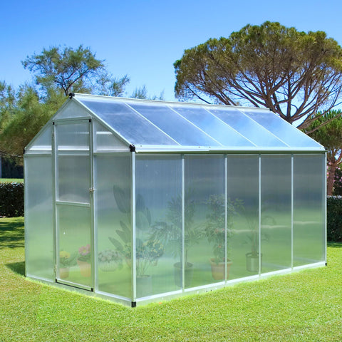 Rootz Greenhouse 3x2m - Aluminum Greenhouse - Polycarbonate Garden Shed - UV-Resistant - 303x183x195 cm