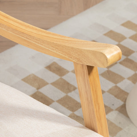 Rootz Rocking Chair - Padded Seat Cushion - Relaxation Chair - Wooden Legs - Optimal Comfort - 66W x 92D x 78H cm