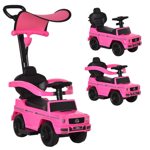 Rootz Children's Vehicle Car - Child Ride-On - Kids' Push Car - Promotes Motor Skills - 85.5cm x 40.5cm x 95cm - Pink and Black