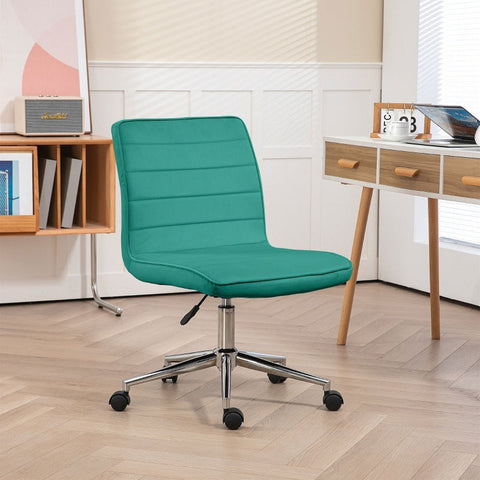 Rootz Office Chair - Computer Chair - Desk Chair - Height Adjustable - Soft Padding - Easy Mobility - 51cm x 64cm x 78-88cm - Velvet Look - Green
