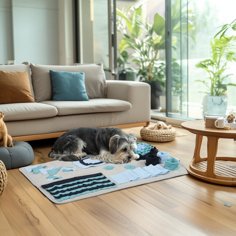 Rootz Sniffing Mat for Pets - Slow Feeder Mat - Interactive Play Toy - Polyester Fabric - Supports Better Digestion - 74cm x 50cm x 5cm