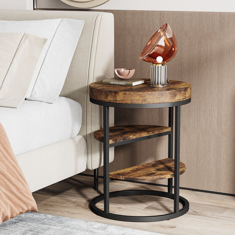 Rootz End Table - Side Table - Accent Table - Durable & Stylish - Faux Marble - 50 cm Depth x 50 cm Width x 65 cm Height