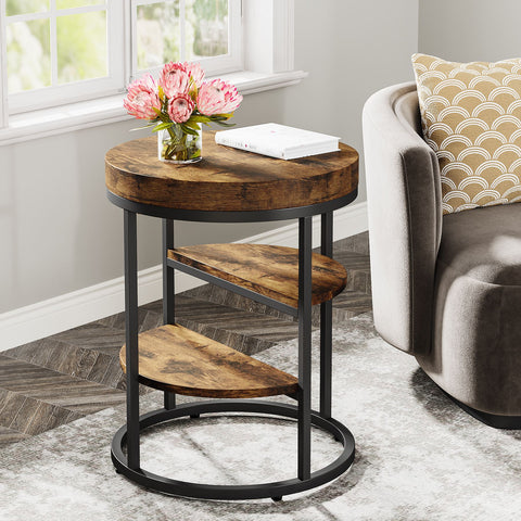 Rootz End Table - Side Table - Accent Table - Durable & Stylish - Faux Marble - 50 cm Depth x 50 cm Width x 65 cm Height