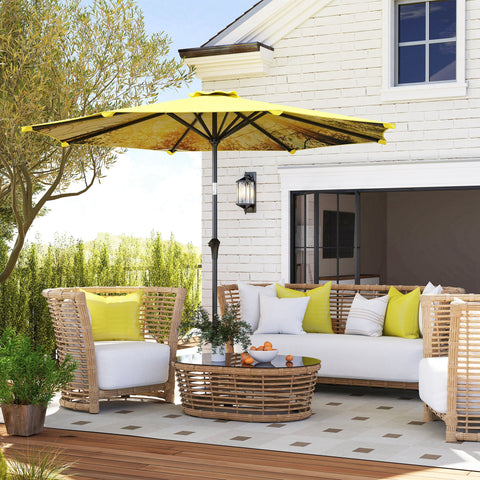 Rootz Parasol Ø294cm - Garden Umbrella - Outdoor Canopy - Easy Tilt & Crank - 180 GSM Polyester - 294cm x 247cm