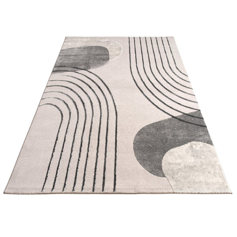 Geometric Botanical Pattern Rug – Soft, Durable – Polypropylene & Polyester Blend